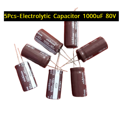 Picture of 5Pcs- Electrolytic Capacitor 1000uF 80V Radial Polarized Aluminum Electrolytic Capacitor