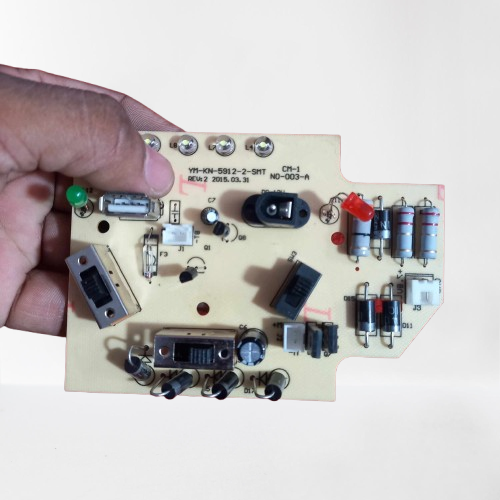 Picture of KN‑5912 12V Charger Fan Circuit Board | AC‑DC Rechargeable Fan Light Control PCB Module | Mini Fan Repair Adapters