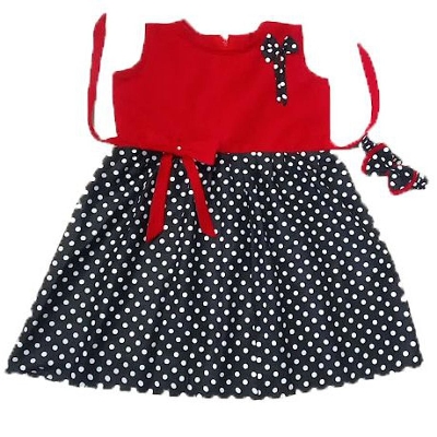 Picture of Baby Girls Black And White Stype Fashionable Beautiful Baby Dress 0-12 years