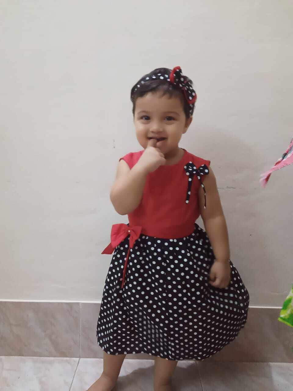 Picture of Baby Girls Black And White Stype Fashionable Beautiful Baby Dress 0-12 years