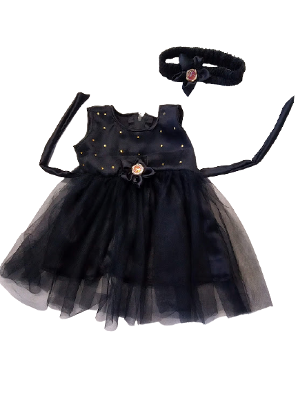 Picture of BLACK COLOUR PARTY DRESS FOR 0-12 YEARS GIRLS