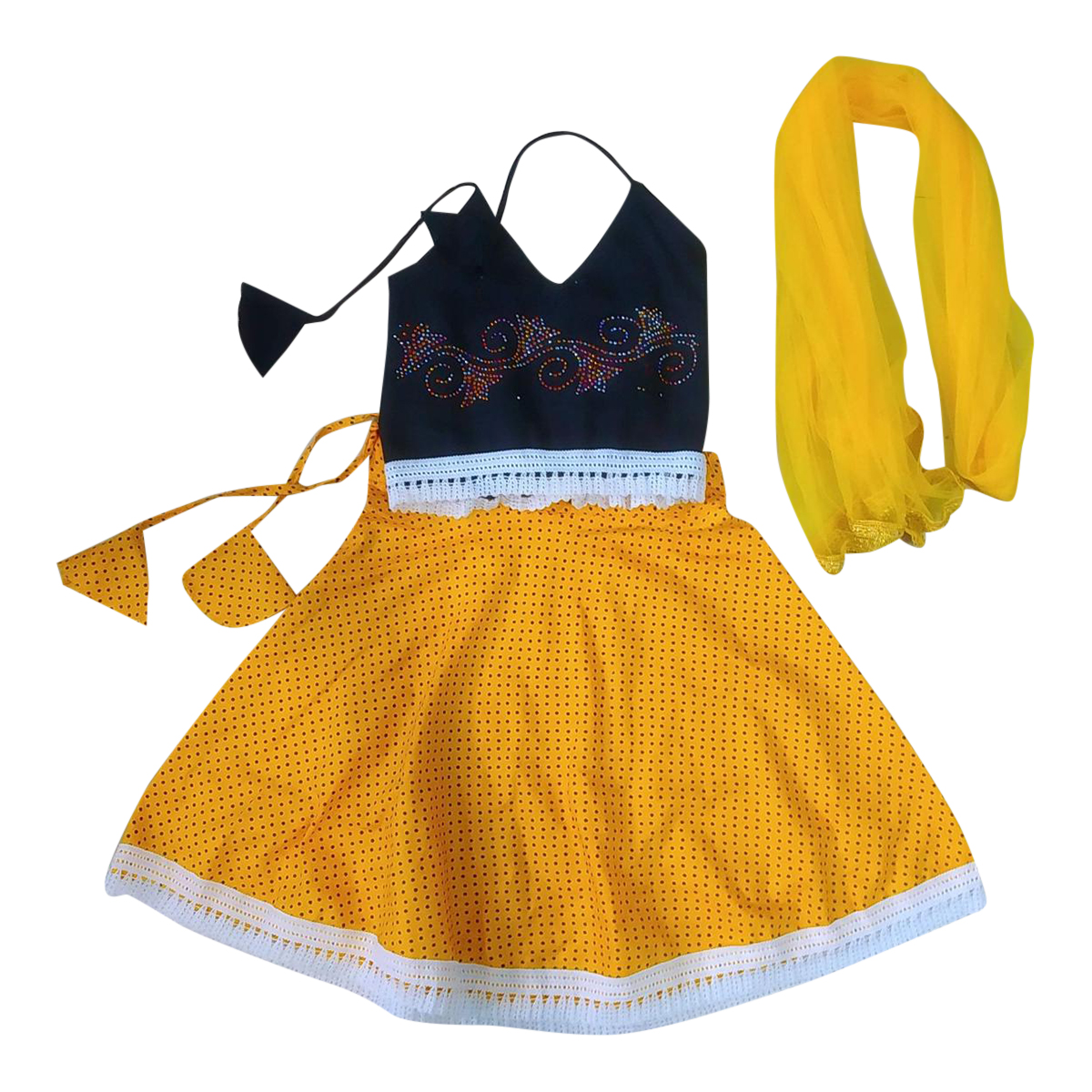 Picture of Western 3 pieces stylish skrit for 0-7 years baby girl orna+ koty+skart - বাচ্চাদের জামা