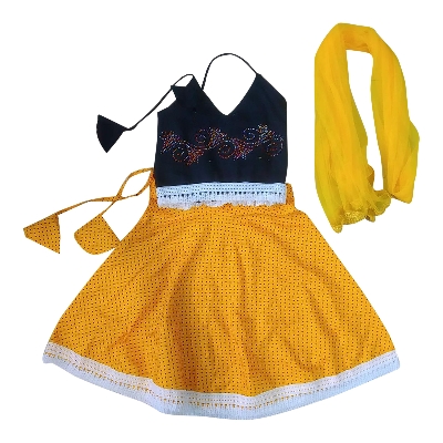 Picture of Western 3 pieces stylish skrit for 0-7 years baby girl orna+ koty+skart - বাচ্চাদের জামা