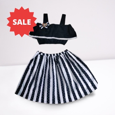 Picture of Handmade Baby girls Fashionable beautiful 2 piece skirts set for 1-12 years babies