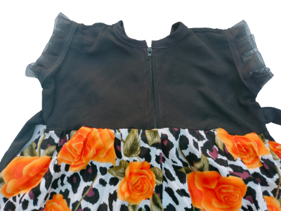 Picture of Rose Print Dress for 0 to 7 Years Baby girls - with matching hair band