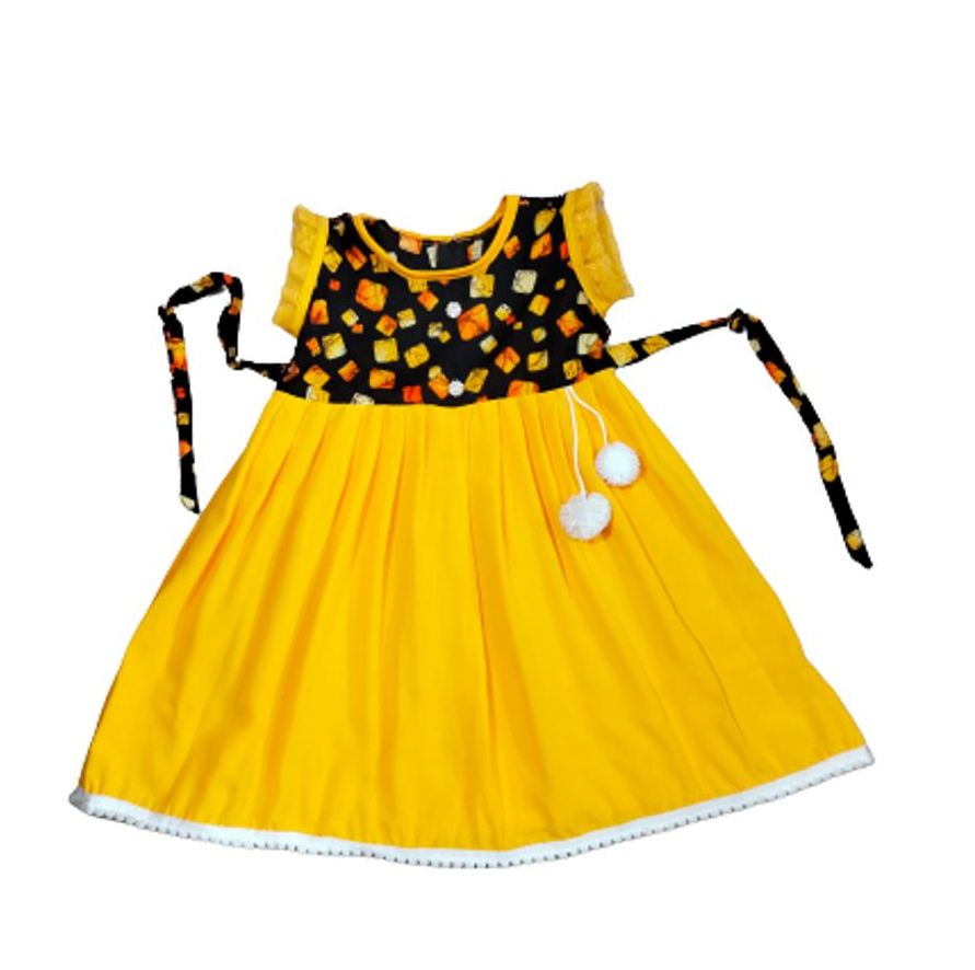 Picture of Handmade Baby girls Fashionable beautiful dress for 0-7 years babies