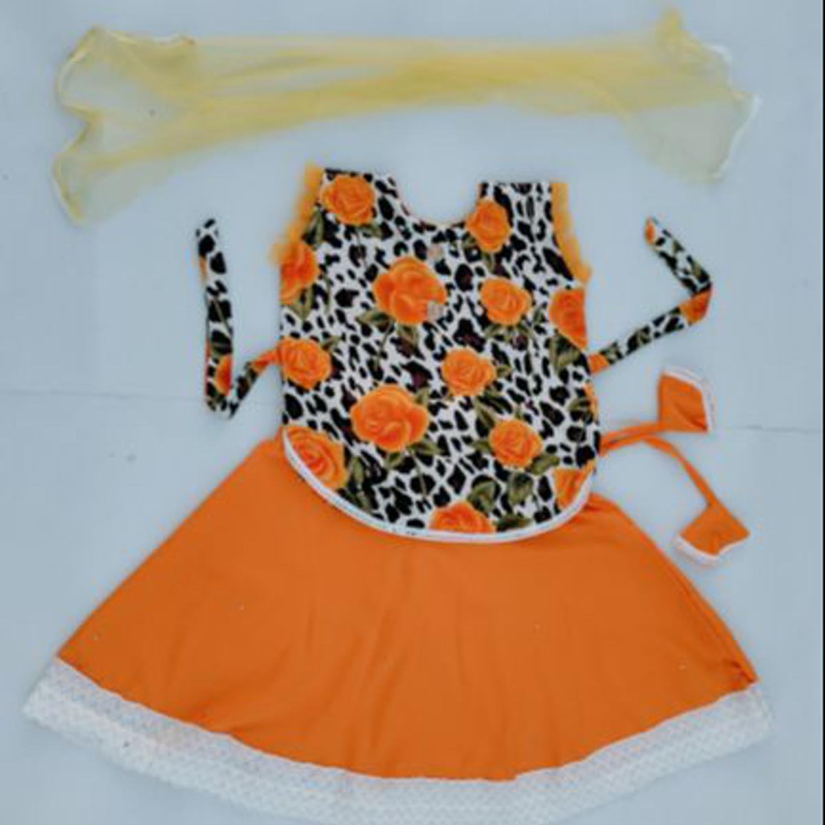 Picture of Handmade Baby girls Fashionable beautiful 3 piece skirts set for 1-7 years babies