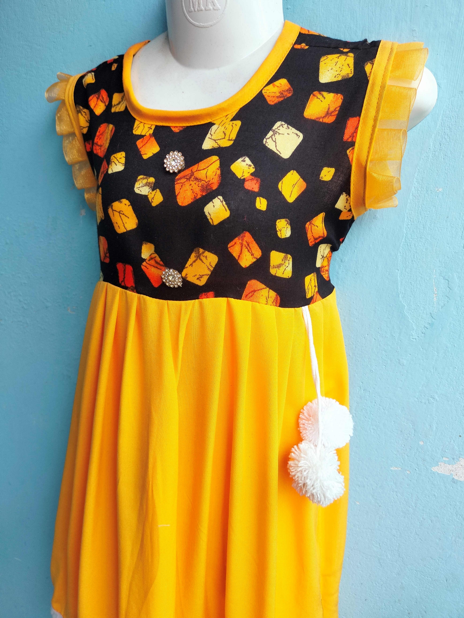 Picture of home made Baby Girl cotton Party Frock 0-3