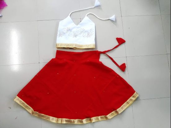 Picture of Handmade Baby girls Fashionable beautiful 2 piece skirts set for 0-3 years babies