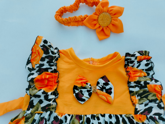 Picture of Rose Print cotton Dress for 0 to 3 Years Baby girls