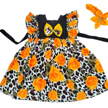 Picture of Rose Print cotton Dress for 0 to 7 Years Baby girls