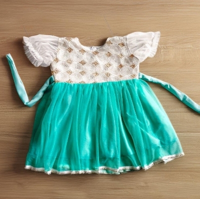 Picture of Baby girls fashionable beautiful party dress for 1 2 3 4 5 6 7 years babies
