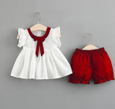 Picture of New Baby Girls Fashionable Premium Quality Beautiful Party Dress With HAIR BAND One Piece Baby Dress for 1-4