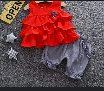 Picture of New Baby Girls Fashionable Premium Quality Beautiful Party Dress With HAIR BAND One Piece Baby Dress for 1-5