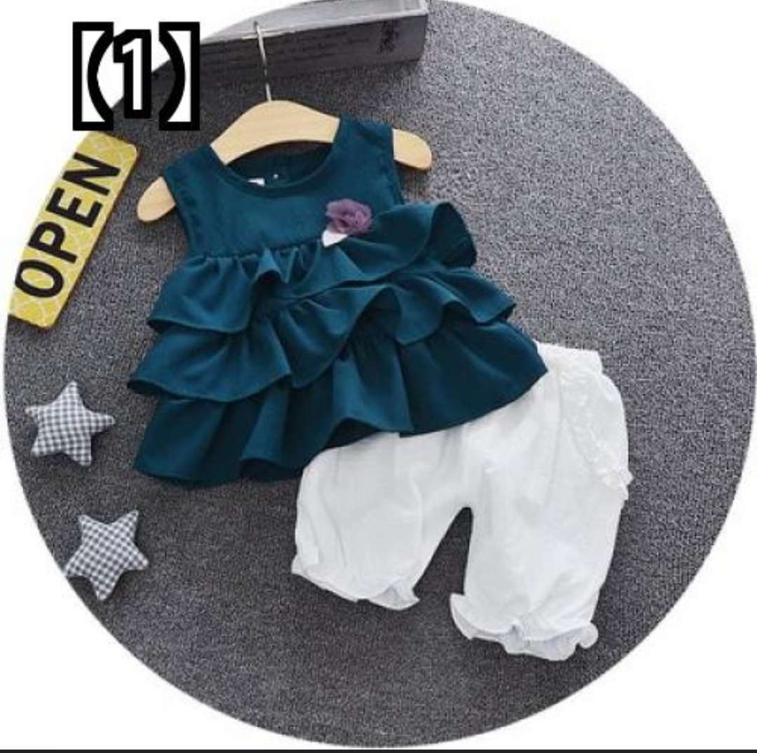Picture of New Baby Girls Fashionable Premium Quality Beautiful Party Dress With HAIR BAND One Piece Baby Dress for 1-5