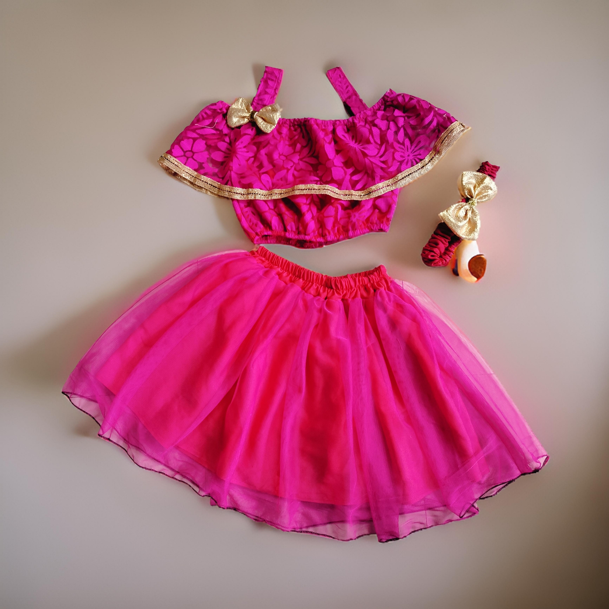 Picture of New Baby Girls Fashionable Premium Quality Beautiful Party Dress With HAIR BAND One Piece Baby Dress for 1-7