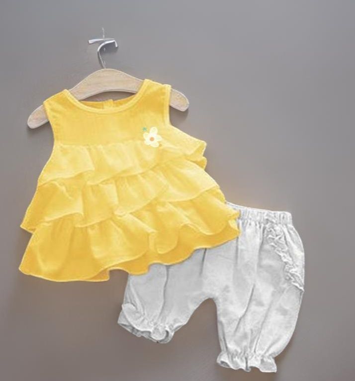 Picture of New Baby Girls Fashionable Premium Quality Beautiful Party Dress With HAIR BAND One Piece Baby Dress for 1-5