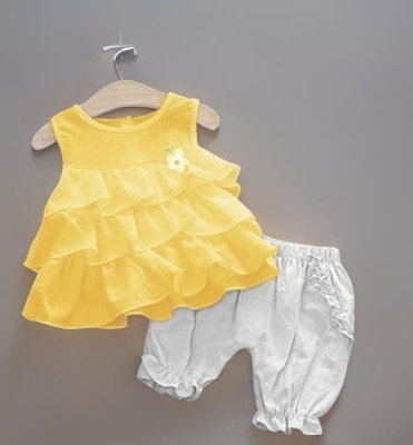 Picture of New Baby Girls Fashionable Premium Quality Beautiful Party Dress With HAIR BAND One Piece Baby Dress for 1-5