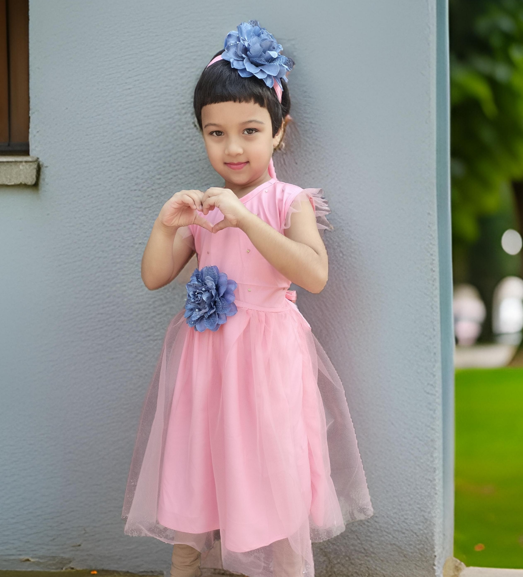 Picture of New Stylish Kids party dress For Baby Girl 0-12 years with free hair band