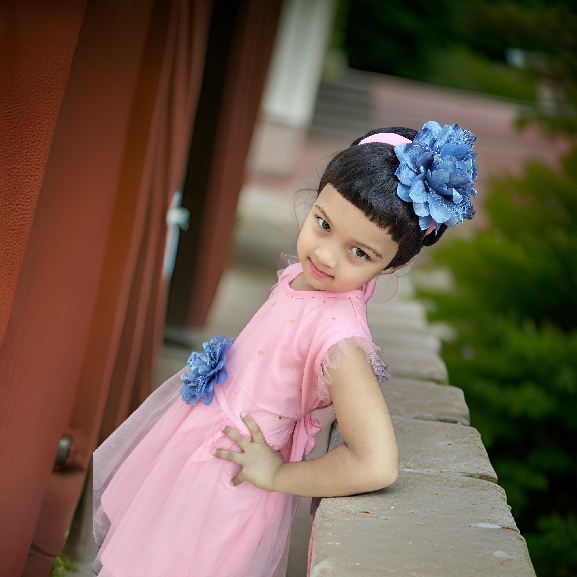 Picture of New Stylish Kids party dress For Baby Girl 0-12 years with free hair band