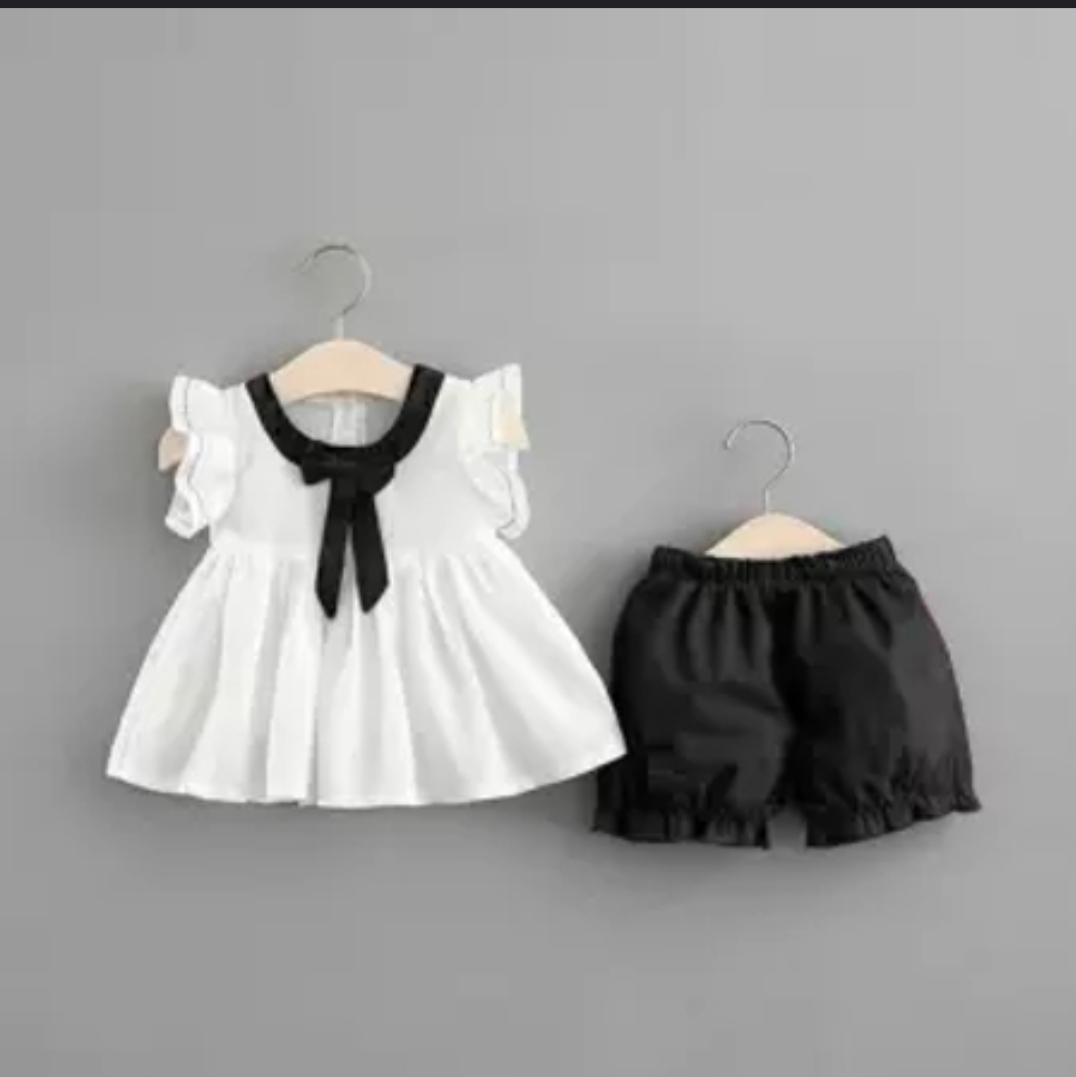 Picture of Baby girls beautiful and nice modern cotton dress and half pant