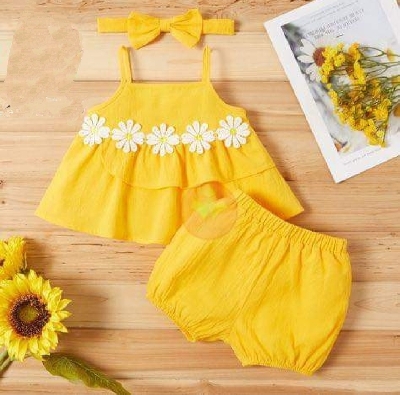 Picture of Fashionable cotton baby girl dress summer collection for 6 month- 5 years babes