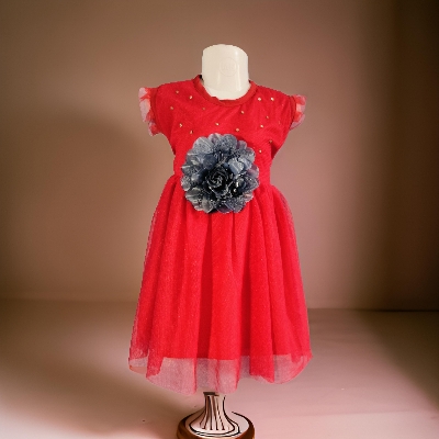 Picture of Baby Girl Party Dress Princess Birthday Clothes  Solid Color Strap Tulle Dress  0-7