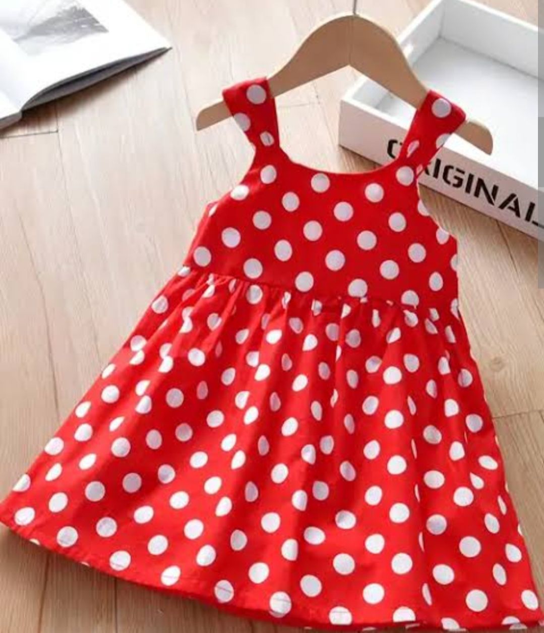 Picture of kid baby girls long dress children prints red dress 0-5 years