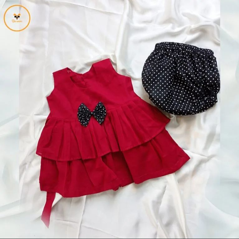 Picture of Maroon Color Soft Cotton Baby Dress Set 0-5 years