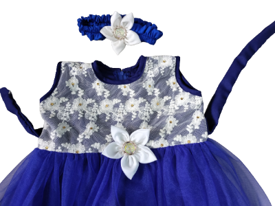 Picture of soft and fashionable party dress for 0-7 years baby girl