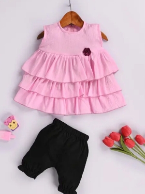 Picture of little  Girls  cotton Dress and pant set for 0-5