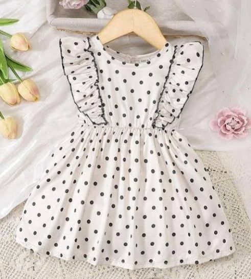 Picture of Cotton baby girl fashionable dress Eid collection for 1- 5 yeas babys