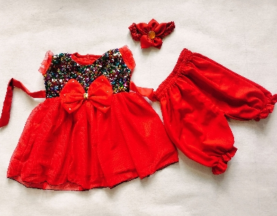 Picture of baby Girls  Party Dresses and birthday Dresses  with a pant for 0-7