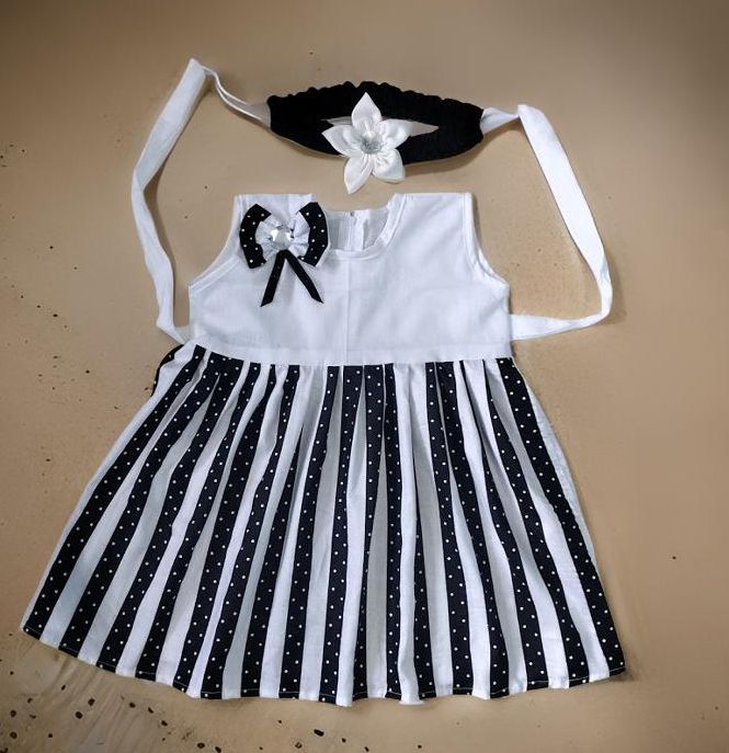 Picture of Fashionable cotton baby girl dress summer collection for age 0-7 Years