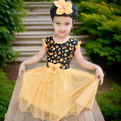 Picture of Baby Girls Fashionable Beautiful homemade party Dress ,frock For 0-12 Years Babies