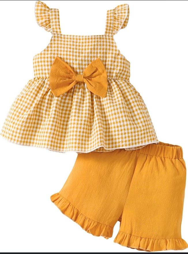 Picture of Baby Girl Floral Sleeveless Tops Short Sets Baby Girls' Clothings 0-5 years