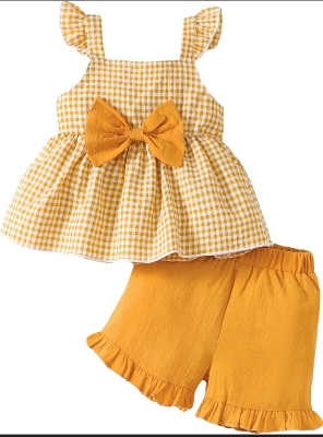 Picture of Baby Girl Floral Sleeveless Tops Short Sets Baby Girls' Clothings 0-5 years