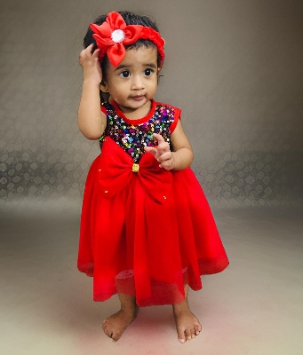 Picture of Baby Girls Fashionable Beautiful homemade party Dress ,frock For 0-12 Years Babies