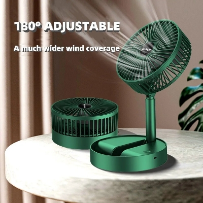 Picture of Usb Foldable Rechargeable Telescopic Mini Fan Folding Desktop Fan Low Noise 3 In 1 Camping Portable Battery Fan