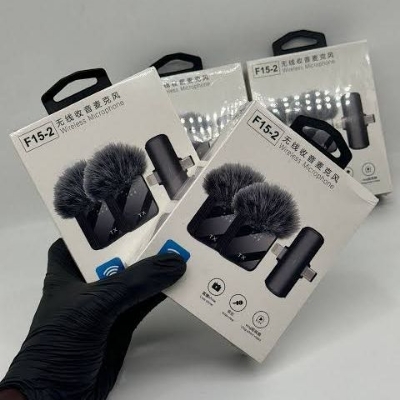 Picture of F15-2 Wireless Microphone 2 in 1 Type C + iPhone Noise Cancellation Lavalier Microphone, Professional Collar Microphone