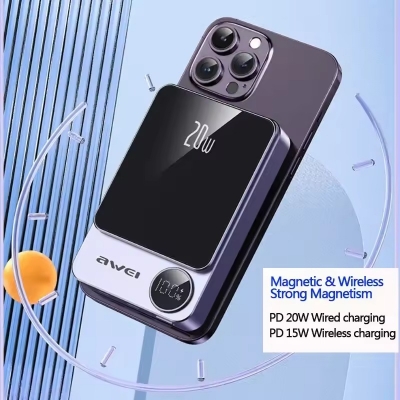 Picture of Awei P39K Magsafe Wireless Powerbank 10000mAh 20W PD Fast Charging Magnetic Power Bank