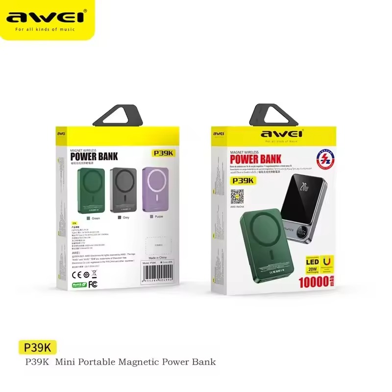 Picture of Awei P39K Magsafe Wireless Powerbank 10000mAh 20W PD Fast Charging Magnetic Power Bank