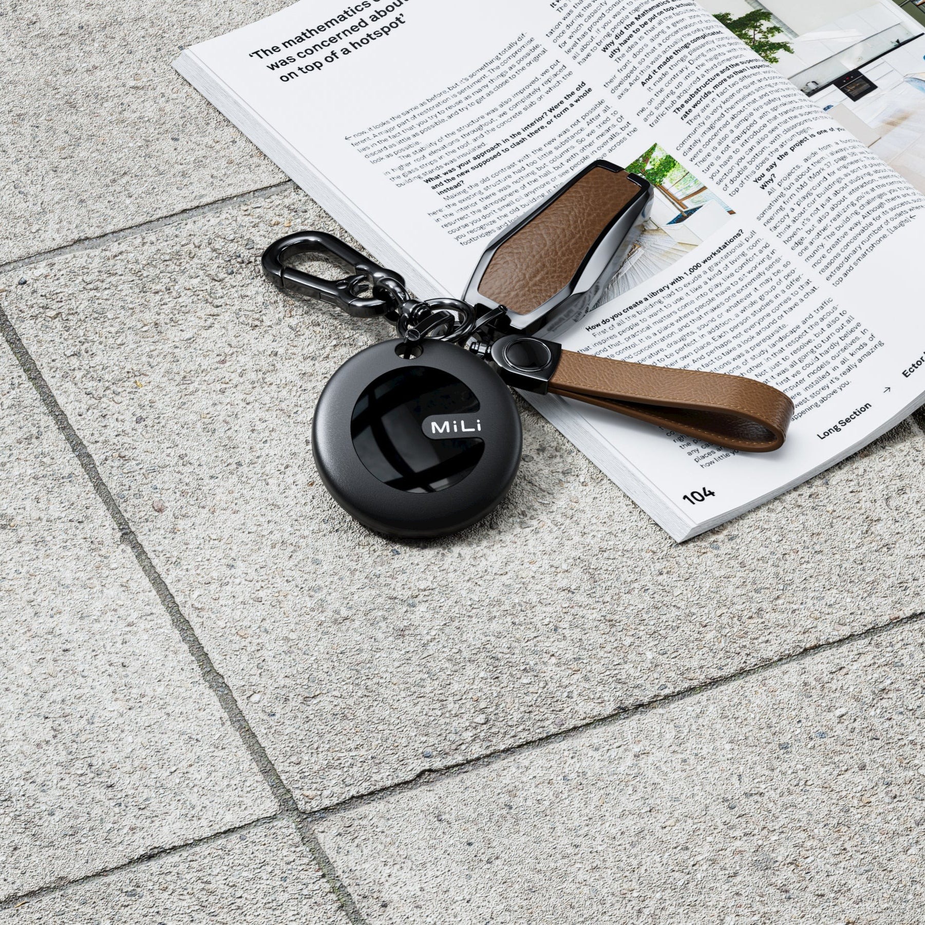 Picture of MiLi MiTag iPhone Location Tracker Device. Compatible with Apple Find My Device. Smart Finder