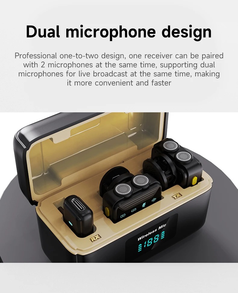 Picture of SX23 Wireless Mini Lavalier Noise Reduction Microphone for Audio Video Recording Live Broadcast on Social Media Lightweight Portable Mini Microphone