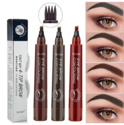 Picture of Eyebrow Pen Liquid Waterproof Microblading Long Lasting Natural Beauty Looking 4 Fork Tip Tattoo Makeup Pencil