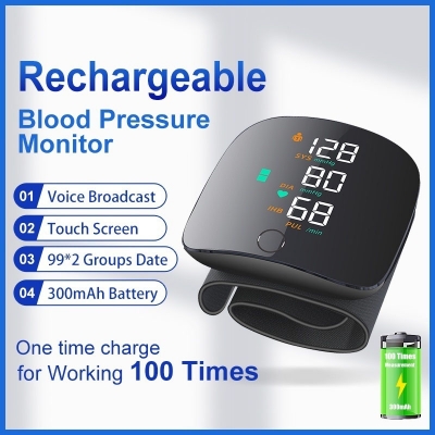 Picture of Automatic Rechargeable Digital Touch Screen Wrist type Blood-Pressure Machine/ BP Machine