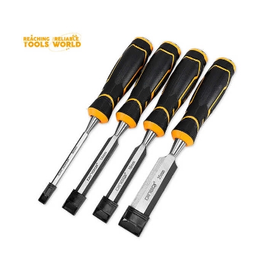 Picture of DINGQI 6 /14 /16 /25mm Woodworking Carpenter Firmer Chisel 4 Piece Wood Carving Chisel Set