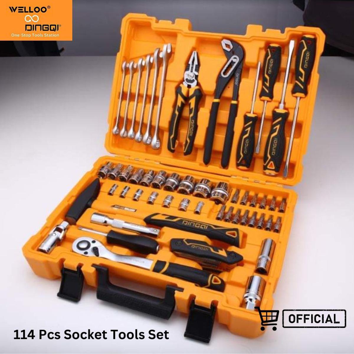 Picture of Dingqi 94 PCS Socket Wrench Set With Plastic Box for Auto Repair Hand Tool Sets