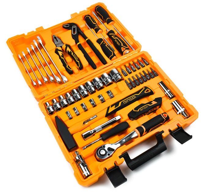 Picture of DingQi 51 PCS Socket Wrench Set With Plastic Box for Auto Repair Hand Tool Sets/MultiPurpose Usage - Sensible - Must Have