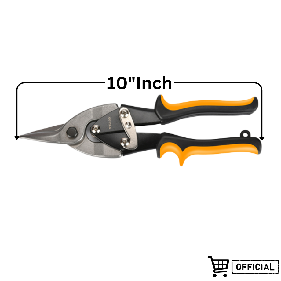 Picture of WELLOO Aviation Tin Snips Straight Cut Bi-Metal-254mm (10") for Multipurpose Usage